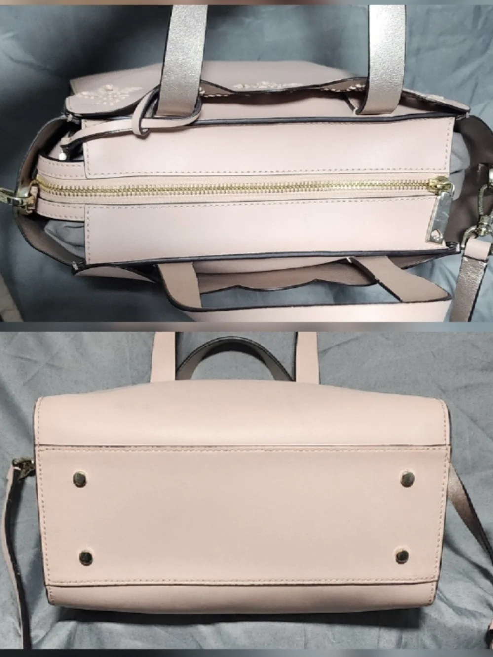 Kate Spade Magnolia Street Scalloped Eyelet Mini Mina Pink Leather Satchel Purse